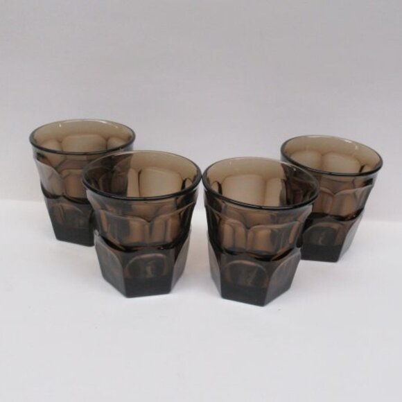 4 - Westmoreland Glass Brown ASHBURTON #1885 4 3/4 In 9 Oz Old Fashion Tumblers - Picture 1 of 4